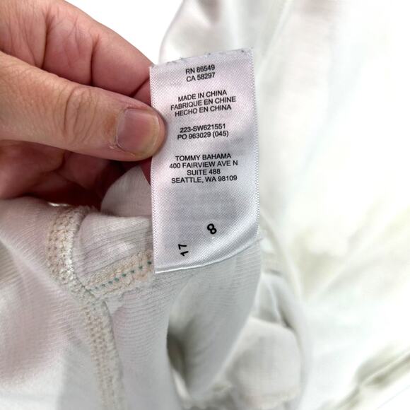Tommy Bahama Ivory Quarter Zip Top L Tencel Blend‎ Quiet Luxury Coastal Casual - Picture 10 of 11